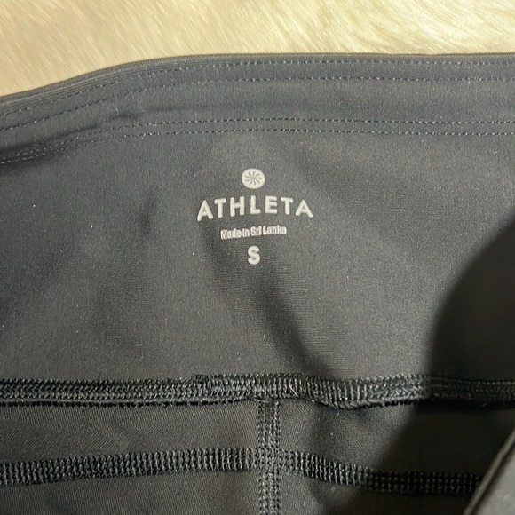 Athleta Black Capris Athletic Leggings Cropped Workout Athleisure Women Size S - Picture 2 of 4